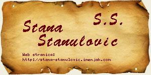 Stana Stanulović vizit kartica